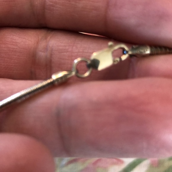 VINTAGE Etched Sterling Silver 925 Orange Blue stones Serpentine Chain Southwest - Picture 11 of 16